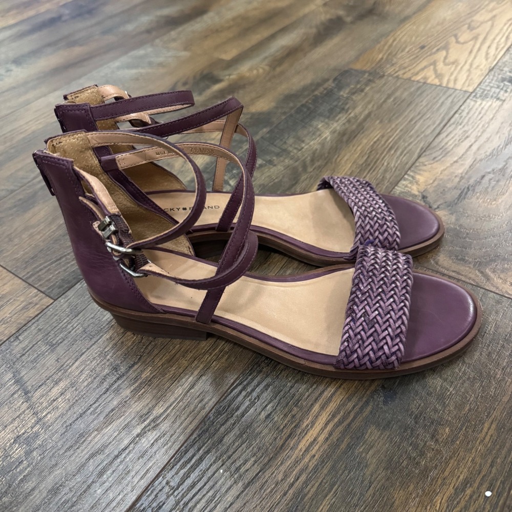 Lucky Brand Purple Leather‎ Gladiator Sandals Boho Festival Fairy Cottage 7.5